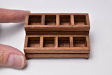 Miniature parts Wood stand for potted plants 2 steps-8 pieces (Brown) [WS5] (1/12 scale)