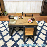 [Iron-style dining table (top plate japanese lime] Miniature kit 1/12 scale Unpainted / Unassembled (Dollhouse furniture URARA)