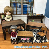 [Iron-style dining table (top plate japanese lime] Miniature kit 1/12 scale Unpainted / Unassembled (Dollhouse furniture URARA)