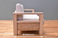 1/12 scale miniature furniture 3-seat sofa (white)