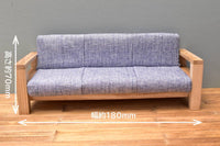 1/12 scale miniature furniture 3-seat sofa (blue)