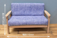 Miniature furniture 1/12 scale sofa 3-piece set (blue) [ZH006]